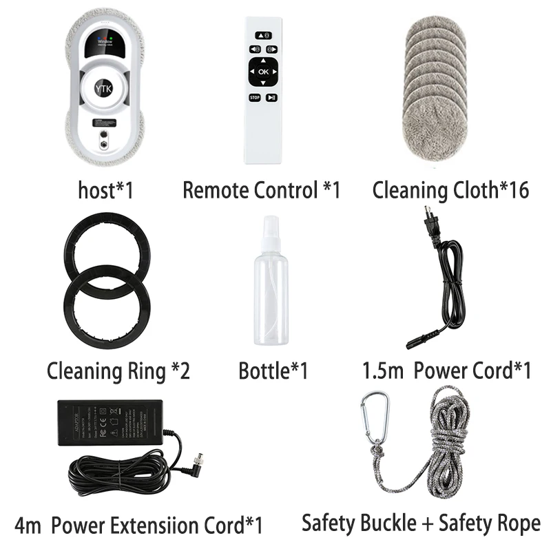 

New Updated Window Cleaning Robot Vacuum Cleaner Powerfully Cleans Windows Anti-drop With Remote Control