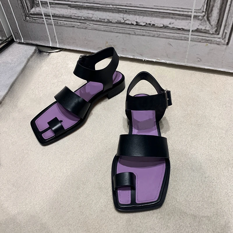 

Summer Women's Flat Casual Sandals Flip-flop Slingback Black Shoes M48
