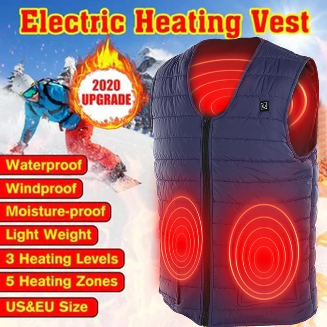 2020 L-5XL Elektrische Vest Verwarmd Usb Thermische 5 Verwarming Gebieden Body Warmer 3 Kleur Warm Houden Winter Verwarmd Pad Ho