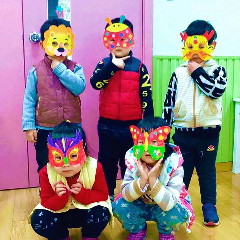 Saizhi Blank DIY Painting Masks Toy Cartoons Graffiti For Kindergarten Kids Handmade Halloween SZ3134 | Игрушки и хобби