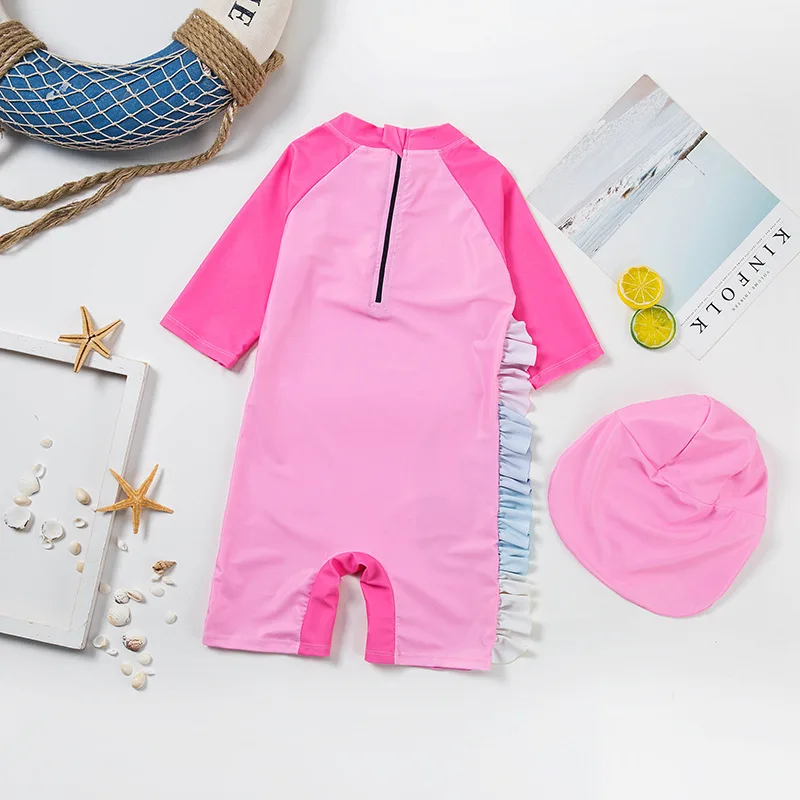 Baby Swimwear One Piece Swimsuit Girls Unicorn Print 2021 Anti UV Bathing Suit Child Summer Bath Swimming Suit for Children Girl