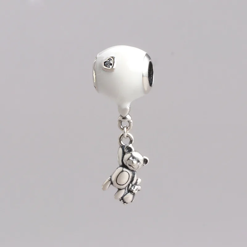 

Amaia Genuine 925 sterling silver White bear pendant beads fit original bracelet DIY Jewelry