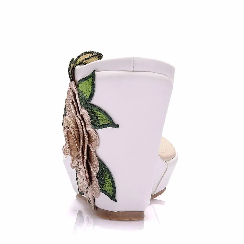 Шлепанцы женские на платформе повседневные сандалии с кристаллами высокий