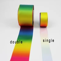 custom design double face satin ribbon with heat transfer print on both sides 9 75mm 10 100 yards wedding diy bows ribbons