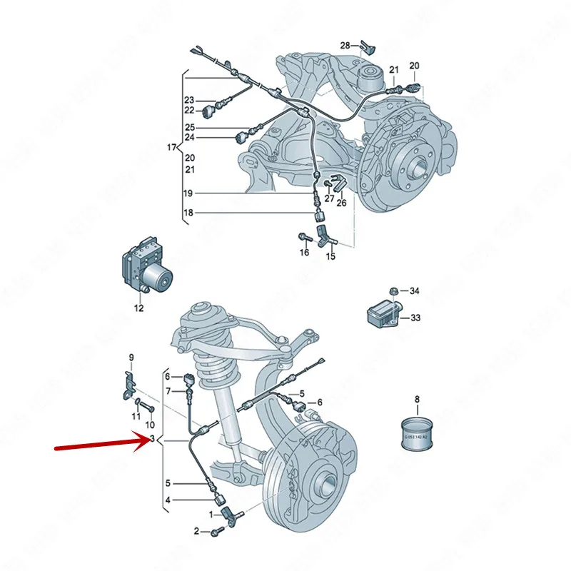 Переднее колесо автомобиля ABS line 2005-au dis6 A6L C6 S6 Hub датчик скорости Φ и индикатор