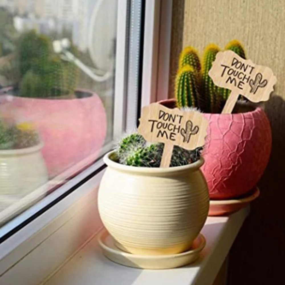 

50PCS T-Type Bamboo Plant Labels Eco-Friendly Wooden Plant Sign Tags Garden Markers for Bonsai Seed Potted Herbs Flowers Tool