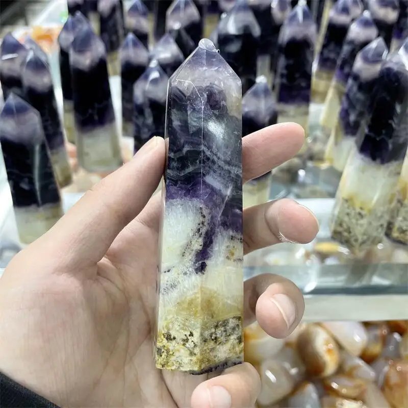 

1pc Rare natural fluorite quartz obelisk crystal rod Reiki healing, home decoration, witchcraft, fengshui, gifts