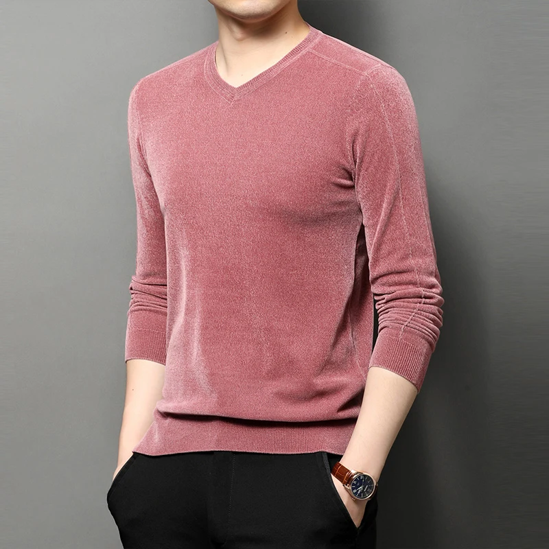 

High quality 2021 new Spring and Autumn sweater Men V-neck long-sleeved sweaters zde1845