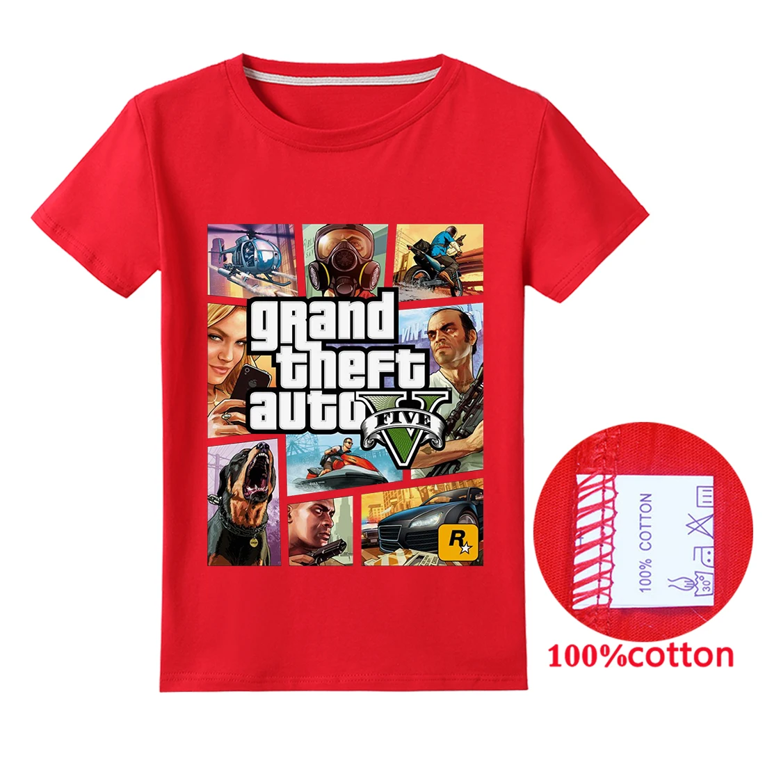

GTA5 Grand Theft Auto V Children T-shirt Tops Clothing Boys Fashion Round Neck Short Girl Sleeve Top New Arrival Kids Clothing