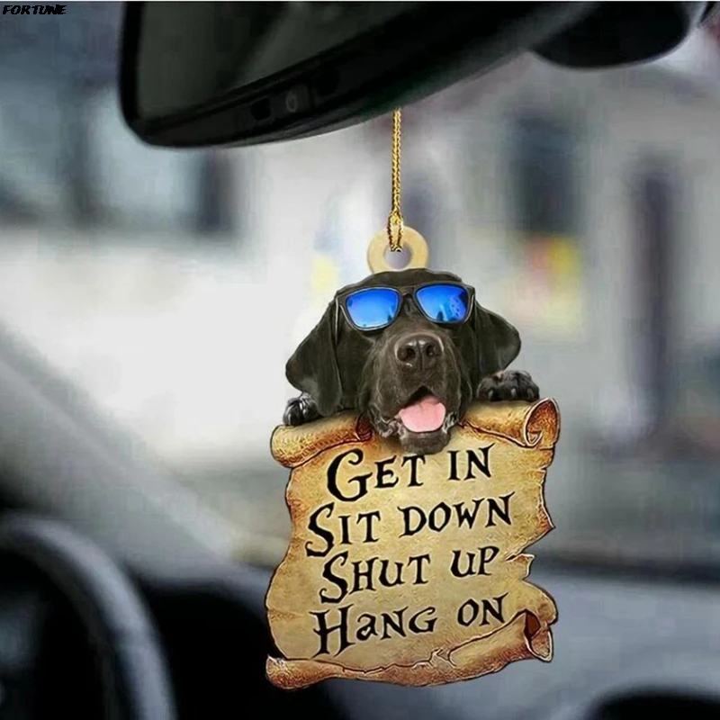 

Dog Car Rear View Mirror Hanging Ornament Mirrors Little Dog Pendant For Automotive Interior Styling Bedroom Home Decor Cute