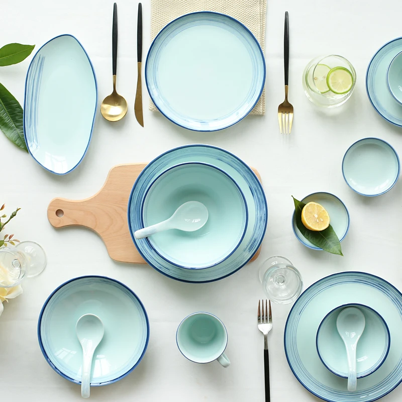 Японская керамическая посуда чаши для риса и супа блюдо приправа в виде