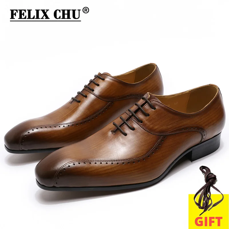 Мужские классические туфли коричневые из натуральной кожи на шнуровке деловые
