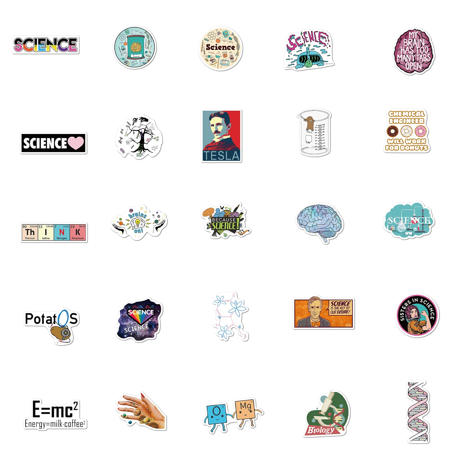

10/50/100PCS/Lot Science Physics Chemistry Lab Stickers For Case DIY Luggage Laptop Skateboard Motorcycle Bicycle Decal Sticker