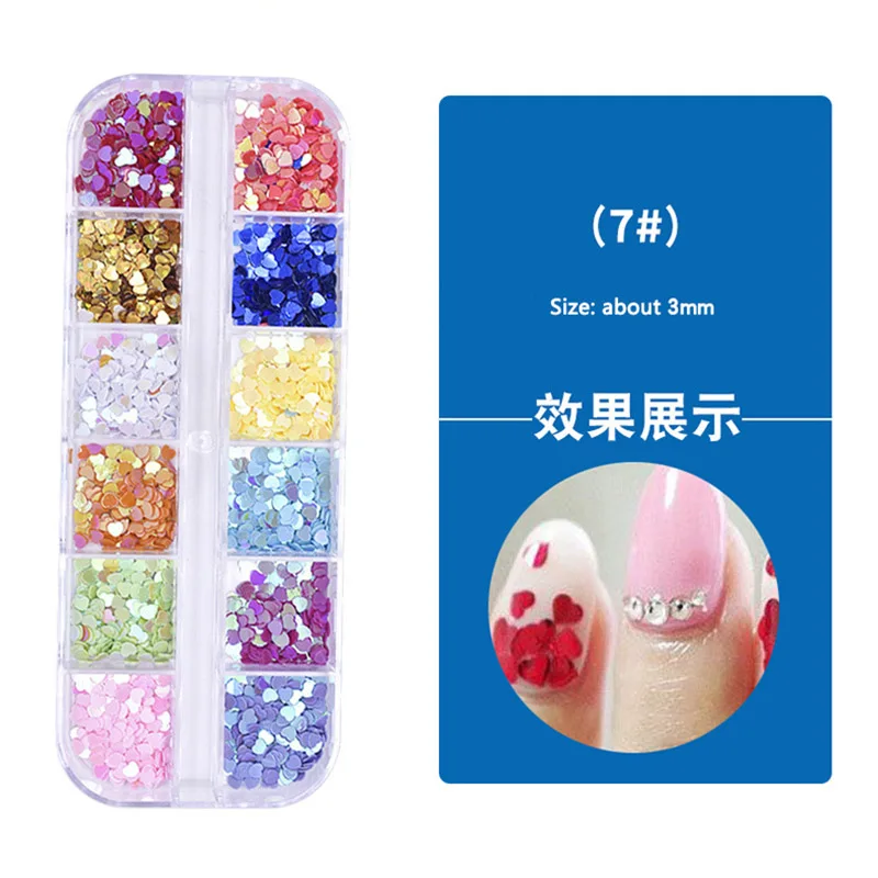 

Multi-size Nail Art Decorations Rhinestones for Nails Accessories Colorful One Box 12 Cases DIY Nail Design