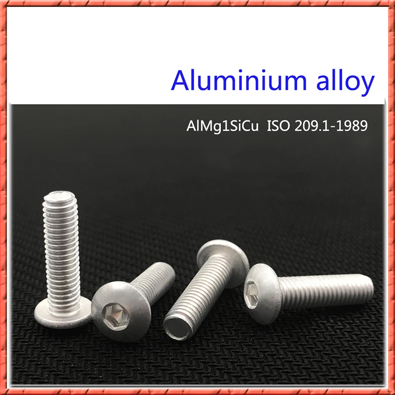 30 100 шт./лот M2.5/M3/M4/M5/M6 * L круглая головная головка из алюминиевого сплава винты с