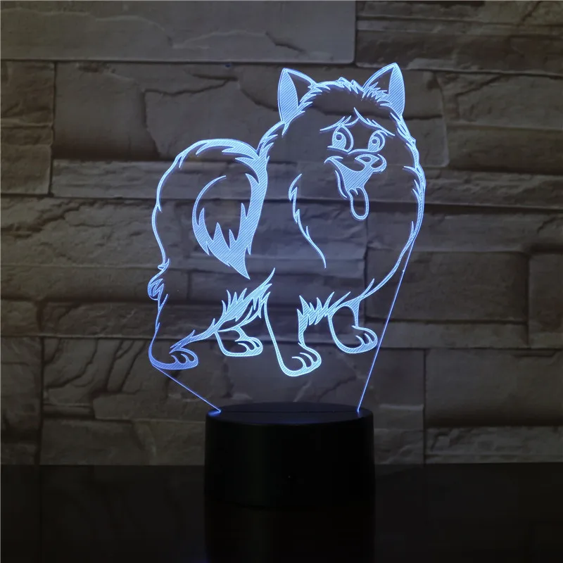 Papillon Собака Щенок RGB 3D светодиодный настольный светильник ночник USB настольная лампа дистанционное управление домашний Декор Рождественский подарок для детей Прямая поставка