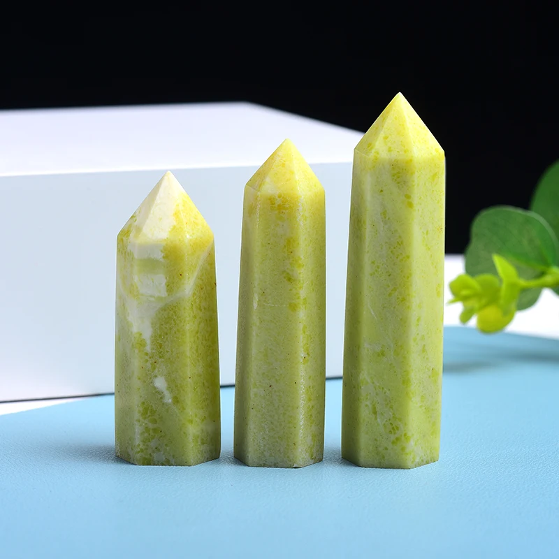 Оптовая продажа натуральный Золотой Берил шестигранный кристалл точка высокого