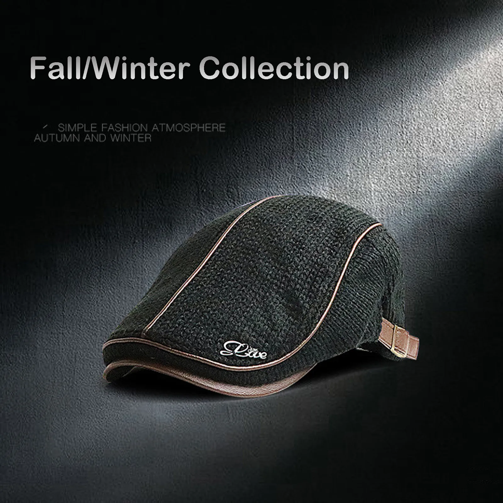 Для Мужчин's берет в стиле винтаж вязаная шапка на плоской подошве Кепки мягкий