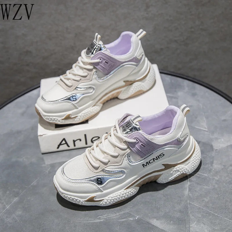 

Women Chunky Sneakers Platform 5cm Thick Sole Ladies Casual Vulcanize Shoes Celebrity Dad Shoes Female Fashion Sneakers Designer