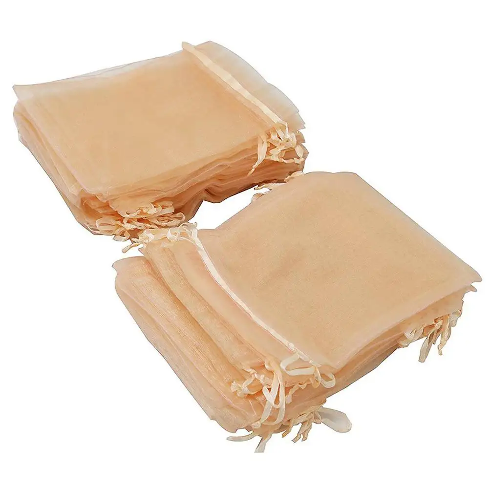 100 шт прозрачные шнурок мешок из органзы Прозрачной Органзы чехлов сетчатые