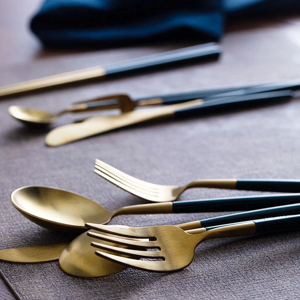 Горячая couverts de table столовые приборы из нержавеющей стали золотые столовые приборы вилка ложка нож giftbox набор servies