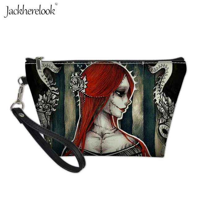 Jackherelook косметичка Для женщин Сумочка, косметичка Повседневное Макияж сумка с принтом "Кошмар перед Рождеством" Путешествия Сумочка-клатч мини кожаная сумка - Цвет: H7362Z8
