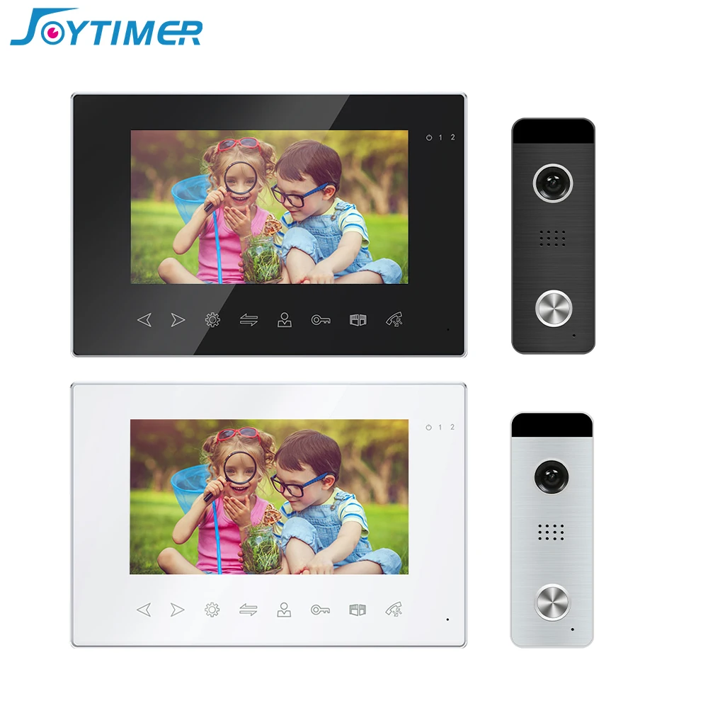 joytimer tuya smart app wifi 7 inch video door phone intercom system with wired doorbell remote unlock home access control free global shipping
