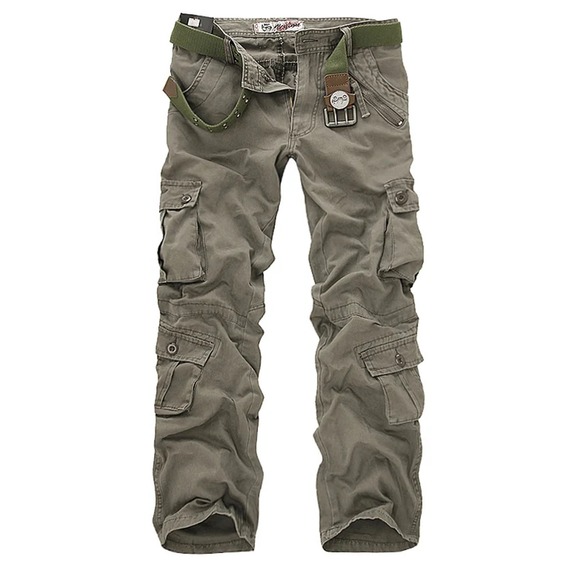 Pantalones Cargo de alta calidad para hombre, pantalón militar holgado informal con múltiples bolsillos, pantalones largos de camuflaje para correr, talla grande 28-40, 2021