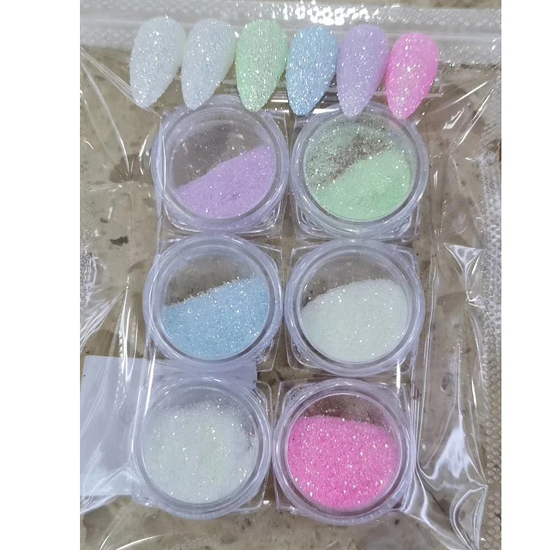 

1set Nail Art Glitter Nail Art Accessories Neon With Visible Pigment Fluorescent Glow In The Dark Powder Starry Night/Sugar Dust