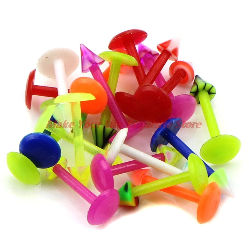 Новые цветные 20 шт. акриловые бусины Лабрет Монро губ ювелирные изделия кольцо