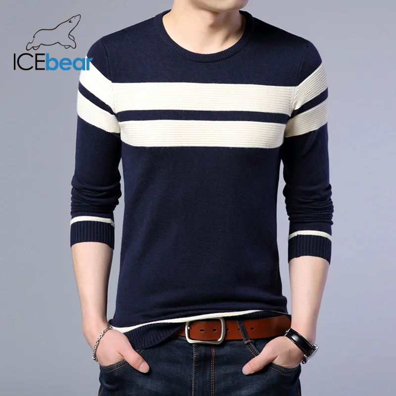 Мужской осенний свитер ICEbear Стильный пуловер брендовая одежда 1719 | Мужская