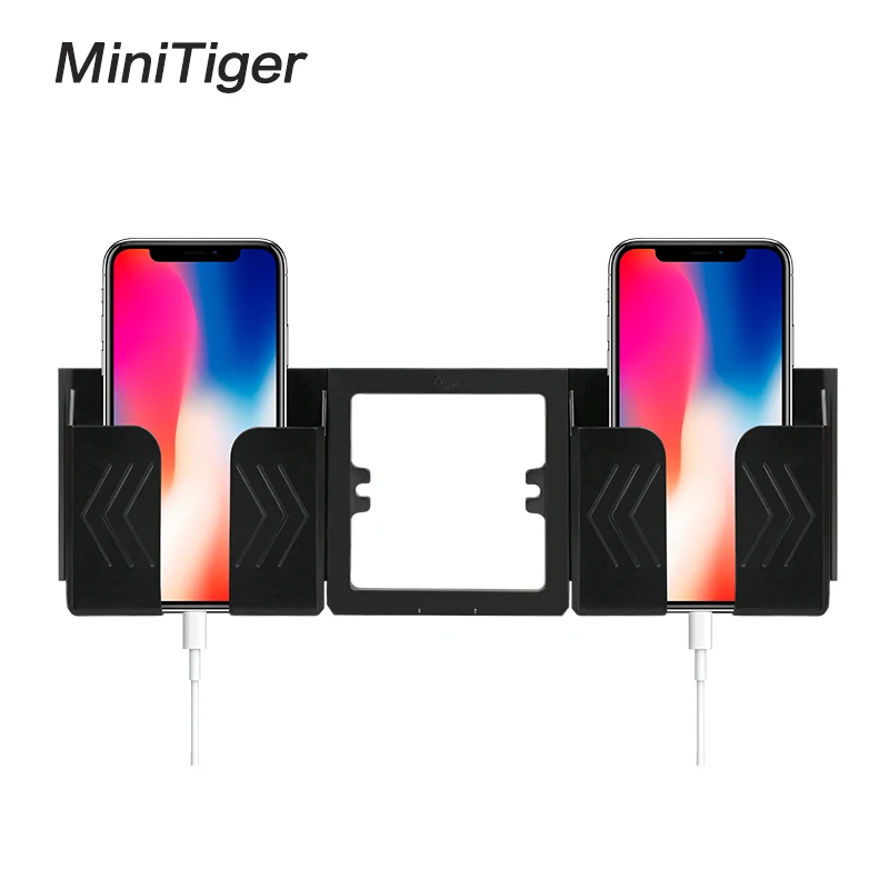 minitiger black grey wall socket phone holder smartphone accessories stand support for mobile phone one two phone holder free global shipping