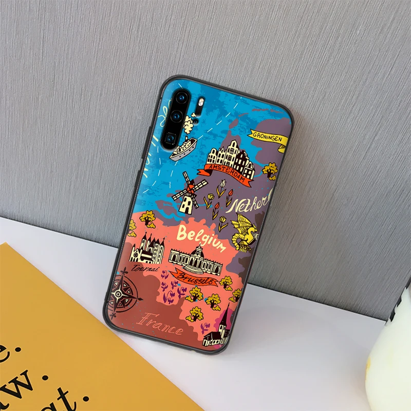 Animals World Map North Case For HuaweiY9 Prime 2019 Mate 10 20 Pro Nova2 3 4 Lite Nova 2i 3i 5i Y6 Y7 2018 Coque Funda | Мобильные