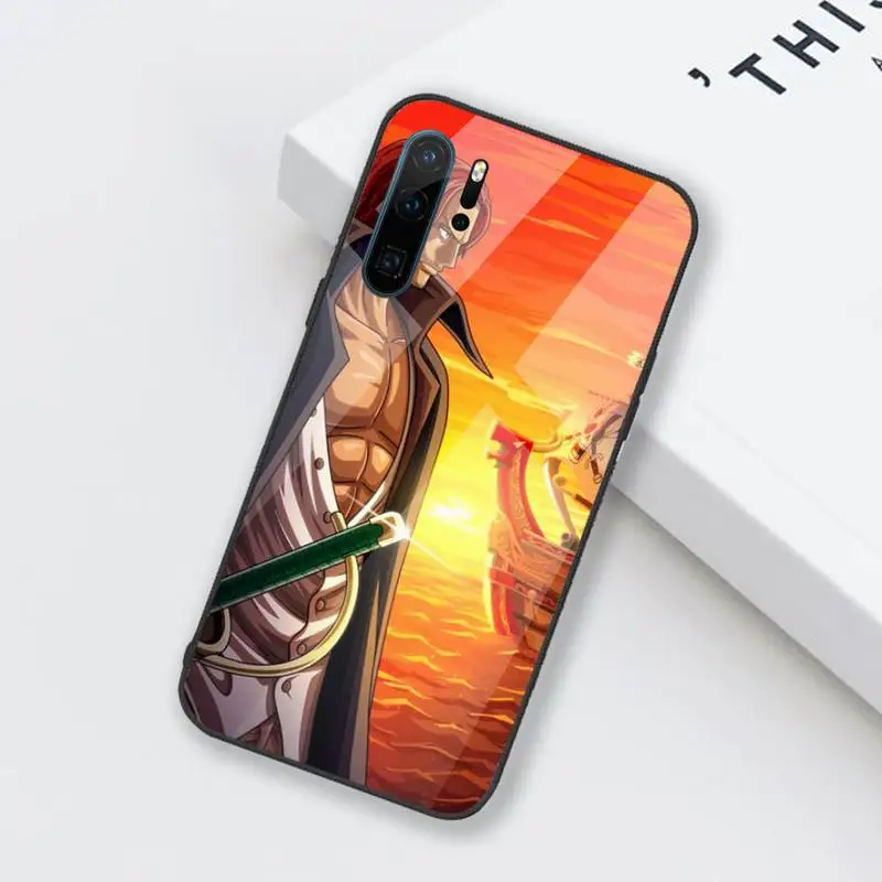 

One Piece Shanks Phone Case Tempered glass for Huawei Honor Mate P 9 10 20 30 8X 7A V10 Pro Plus Lite NOVA 3E 3I 5 5I Pro