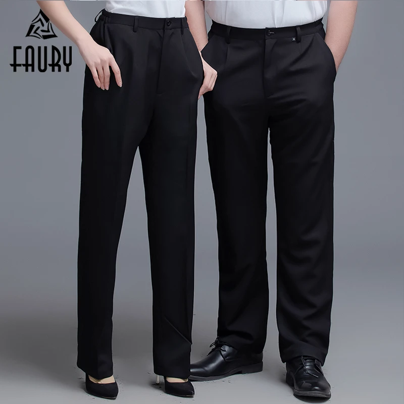 Черные брюки шеф повара унисекс дышащие для кухни ресторана отеля кафе пекарни