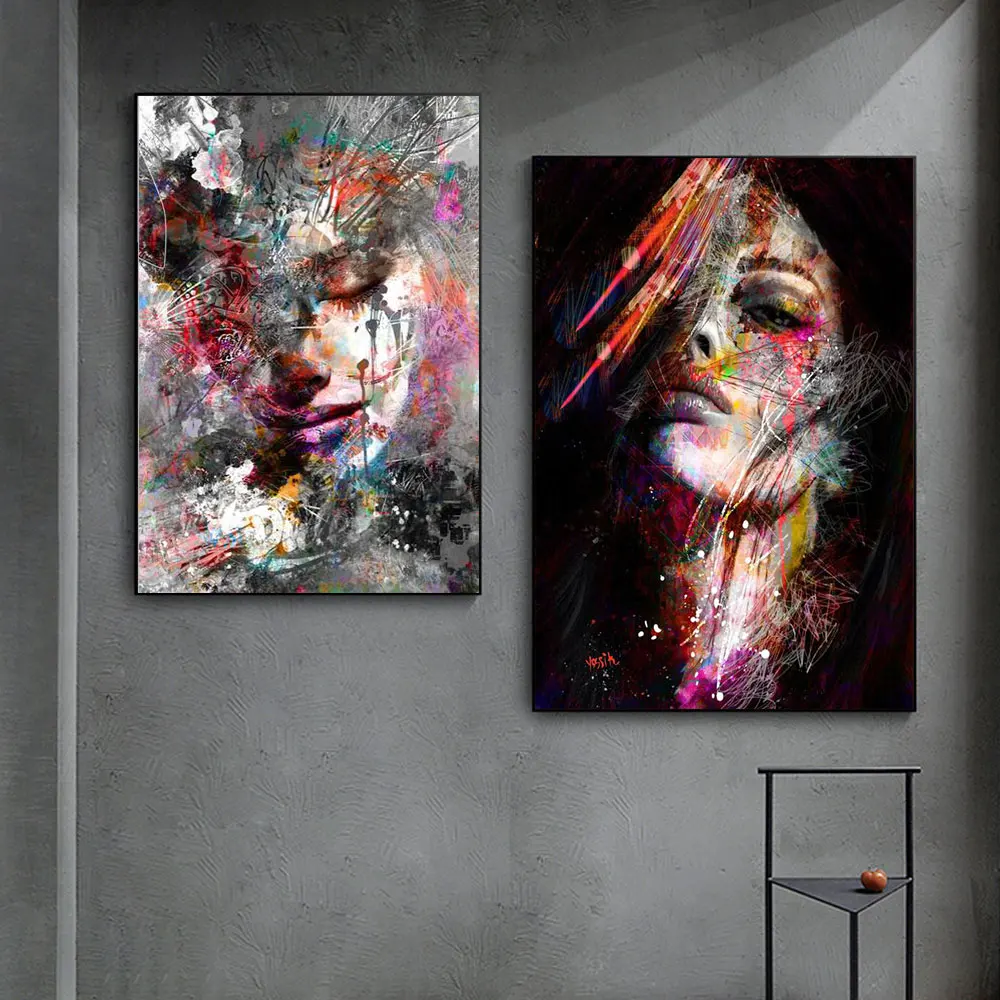 

Abstract Girl Wall Paintings Print On Canvas Wall Art Prints Graffiti Art Prints Modern Pop Art Wall Pictures For Living Room