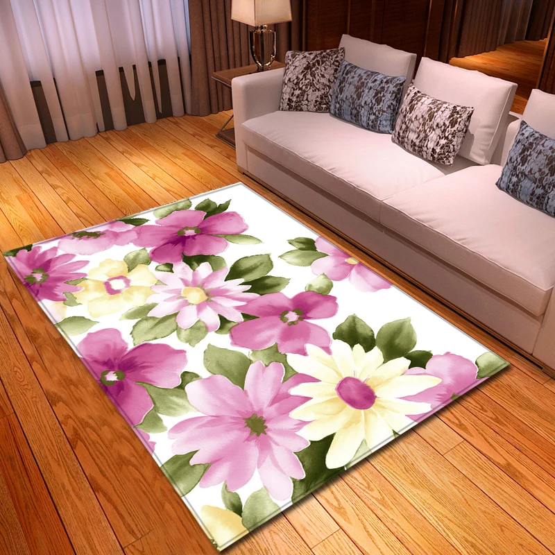 Скандинавский стиль 3D Цветочный Коврик фланелевый коврик с эффектом памяти