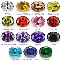 1pcs per colors total 15pcs size 4x6mm 10x12mm oval shape loose cubic zirconia stone cz beads