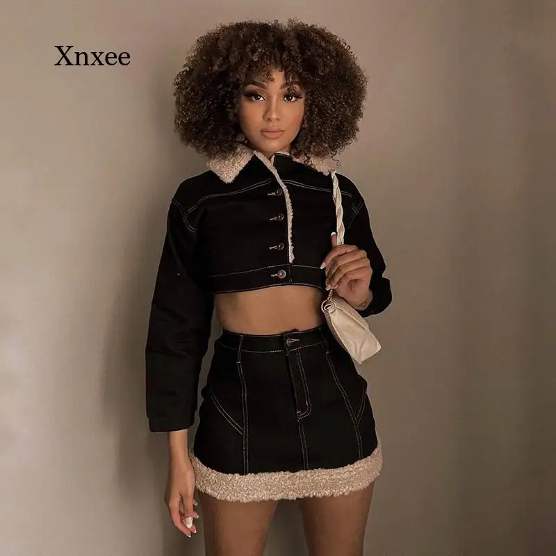 

Джинсовая юбка из овечьей шерсти, с завышенной талией