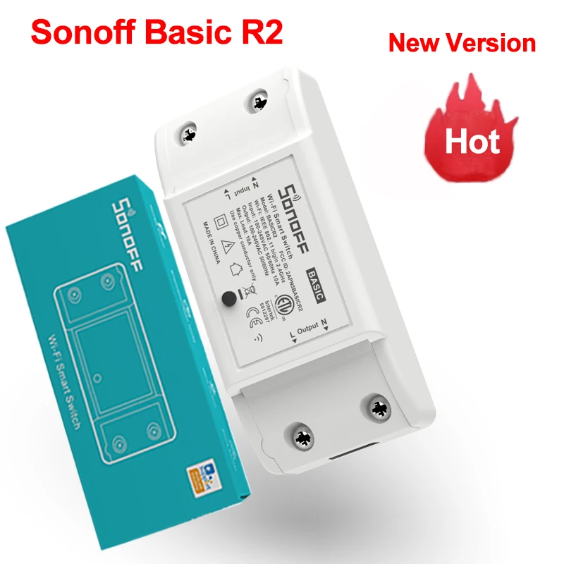 Беспроводной смарт переключатель Sonoff Basic R2 с поддержкой Wi Fi|Модули для умного