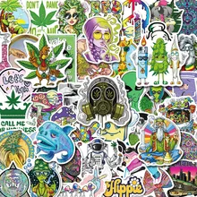 10/30/50PCS Funny Characters Leaves Weed Smoking Graffiti Stickers Laptop Guitar Phone Luggage Car Cool Waterproof Sticker Decal