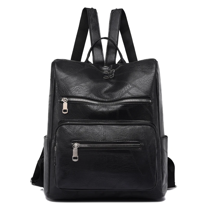 

Multifunction Women Backpack Female Soft Leather Casual Black Shoulder Bag High Quality School Bags For Girls Back Pack Mochilas