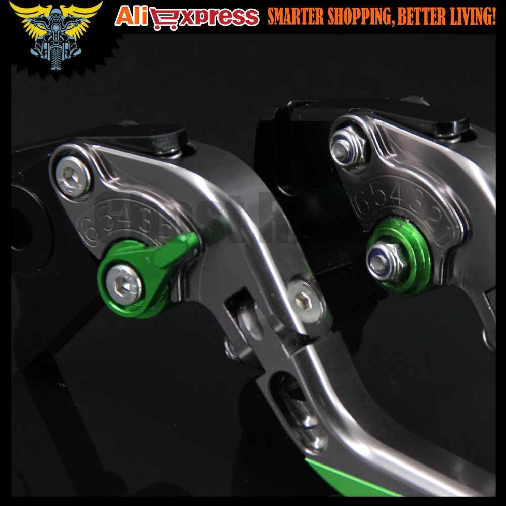 С логотипом (Z800) зеленый Титан мотоциклетные CNC Выдвижная сцепные рычаги для kawasaki