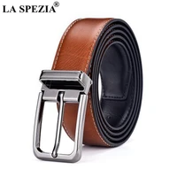la spezia double sided genuine leather belt male brown black men casual high quality belt pin buckle real leather belts for men