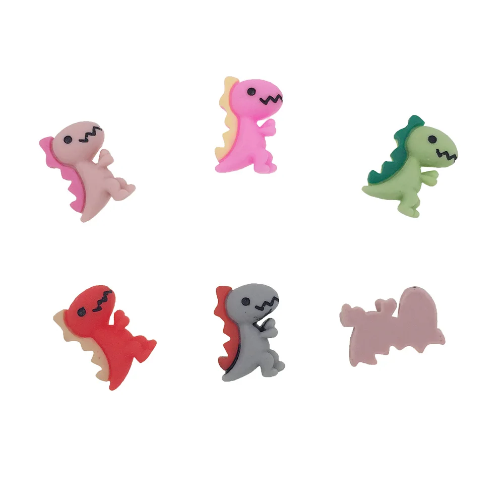 50 шт./лот полимерный милый разноцветный мини динозавр с плоским основанием