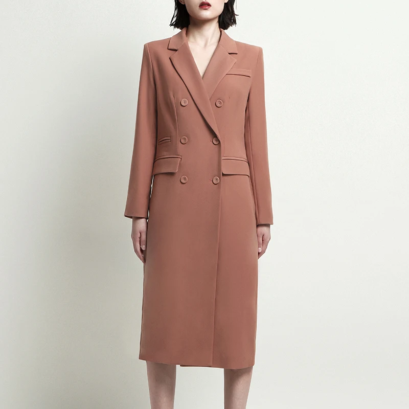 Женский костюм с длинным рукавом Max Spri двубортный облегающий пиджак v образным