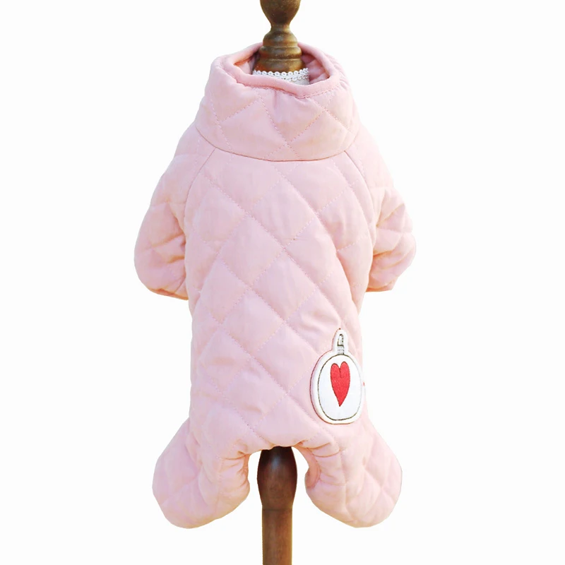 Girl Pink Синий/красный зимний комбинезон для животных, пальто, плюшевый Кот, одежда для щенков, одежда для живота, теплое пальто, комбинезон для маленьких щенков - Цвет: Girl Pink