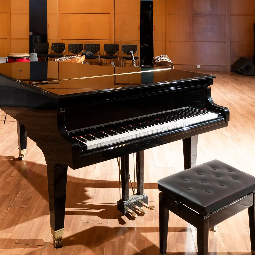 

21.6 Inch PU Leather Adjustable Iron Piano Bench Stool Without Music Storage Black