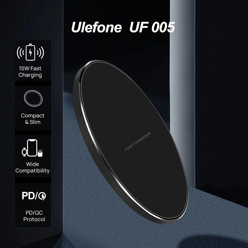 

Original Ulefone UF005 15W Qi Wireless Charging Pad For ulefone Armor 12 power Armor 13 for iPhone13