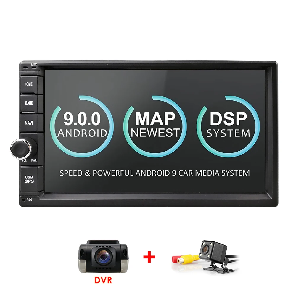 CAM4 DVR 2G ram Android 9,0 авто радио четырехъядерный 7 дюймов 2DIN универсальный автомобильный без dvd-плеера gps стерео аудио головное устройство поддержка DAB DVR OBD BT - Цвет: CAM4 DVR